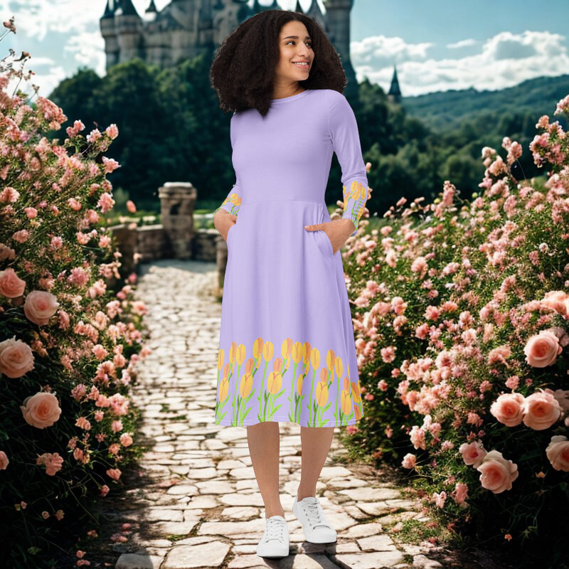 Lavender Tulip Midi Dress