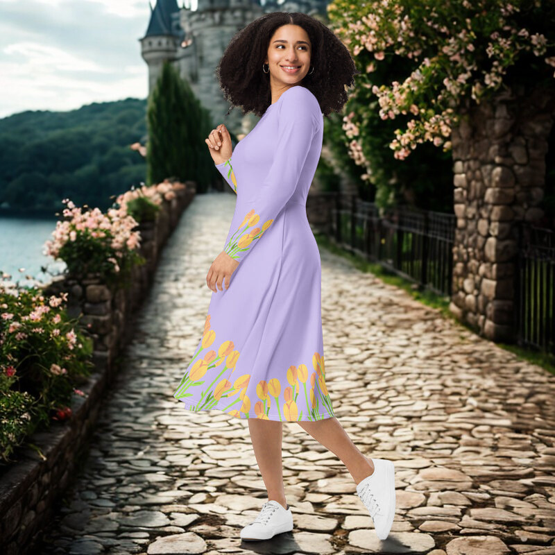 Lavender Tulip Midi Dress