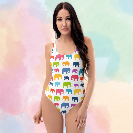 Colourful Elephants One-Piece Swimsuit