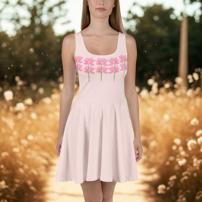 Pink Lotus Skater Dress